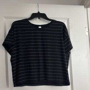 lululemon athletica Black and White Striped Tee size 12
